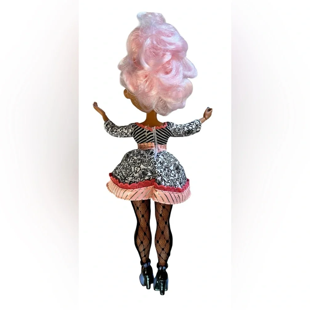 MGA L.O.L. Miss Sundae Doll with Retro Inspired Pink-Trim Striped Bodice Dress